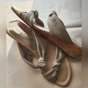 Donald Pliner Silver cloth knots sandals  Size 5M (no box)